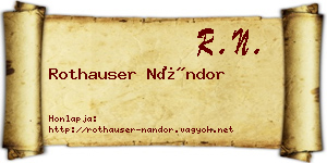 Rothauser Nándor névjegykártya